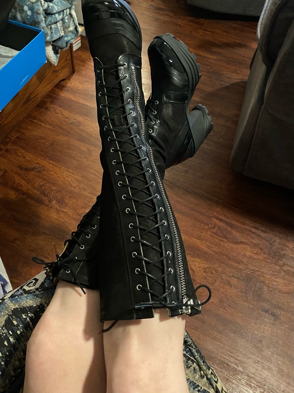 Fluevog Mellow Jazzy Platform Boots - Picture 8 of 9